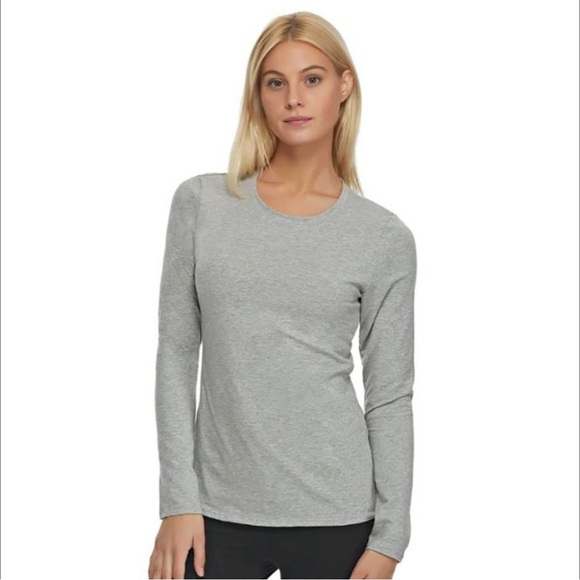 BP Shirt Womens Extra Small Heather Grey Long Sleeved Tee Made in USA - Picture 1 of 11